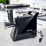 Електрична м'ясорубка з соковижималкою 3000 Ват Rainberg шнекова електром'ясорубка з реверсом і насадками, фото 3