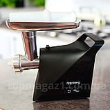 Електрична м'ясорубка з соковижималкою 3000 Ват Rainberg шнекова електром'ясорубка з реверсом і насадками, фото 4