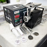 Електрична м'ясорубка з соковижималкою 3000 Ват Rainberg шнекова електром'ясорубка з реверсом і насадками, фото 10