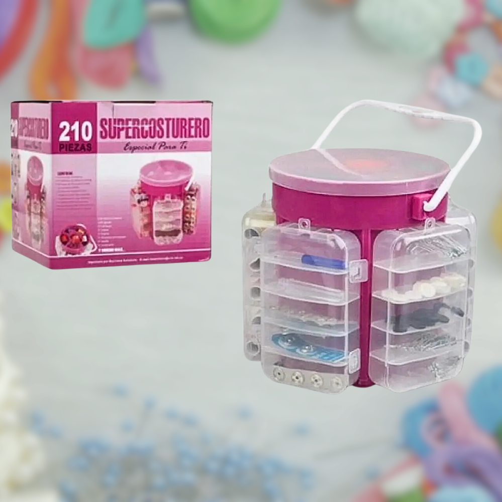 Швейний набір для творчості рукоділля 150 предметів Supercosturero Органайзер для шиття в кейсі - фото 1 - id-p2299763967