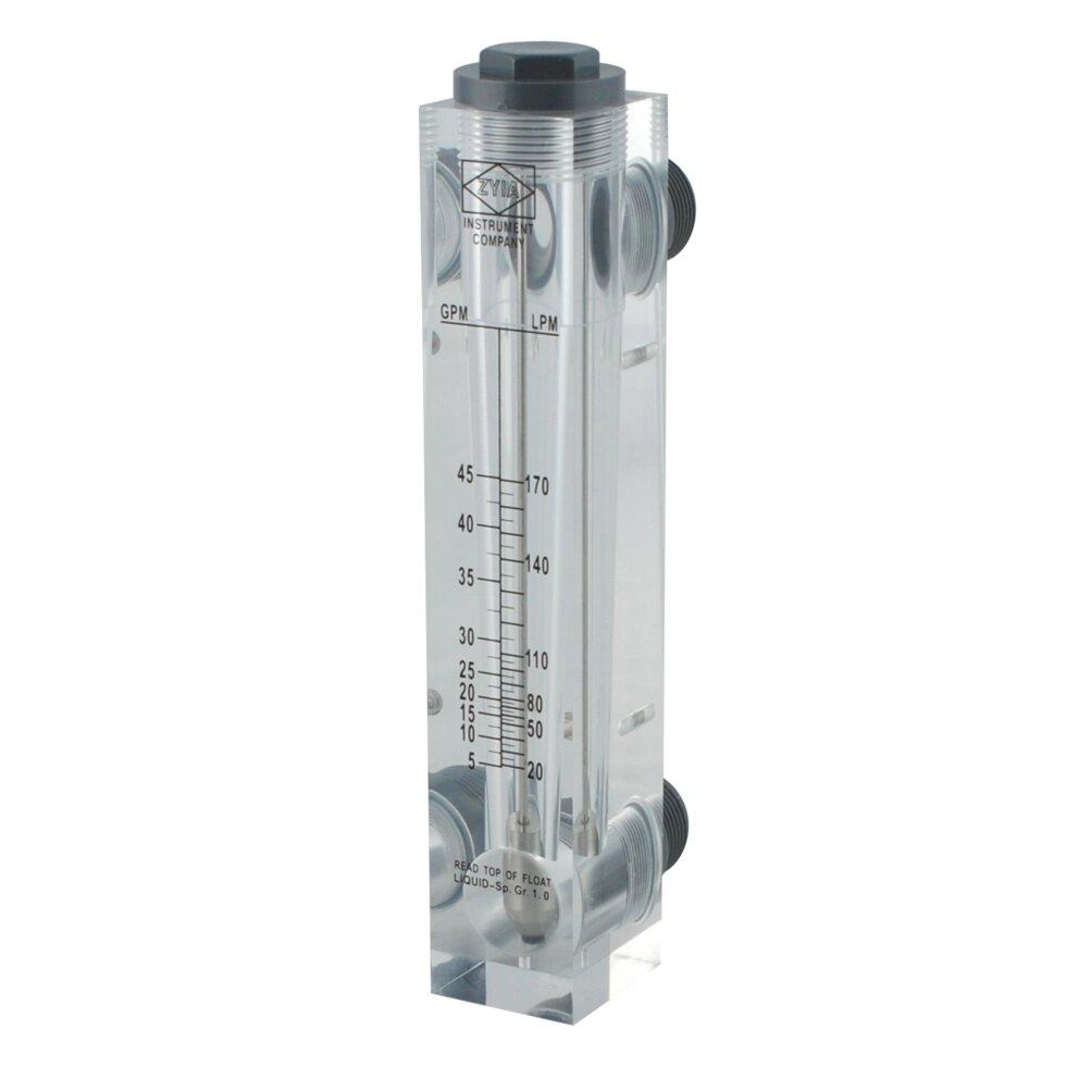 Ротаметр панельного типу FM 5-45 GPM 1" (LPM 20-170л/хв), фото 1