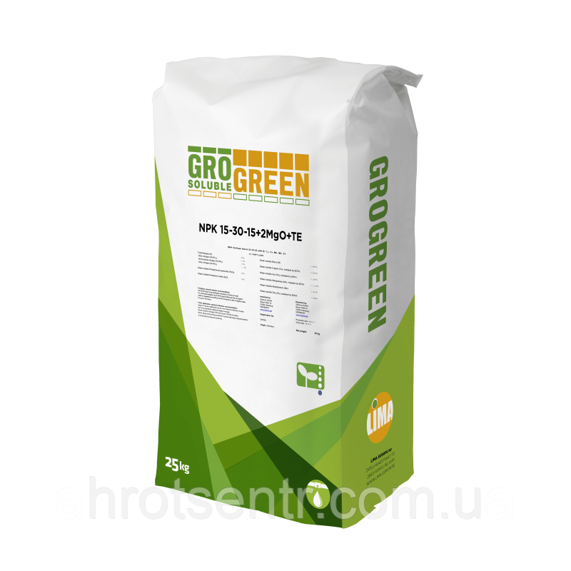 Добриво GroGreen NPK 15-30-15+2MgO+TE 25 кг Lima Бельгія