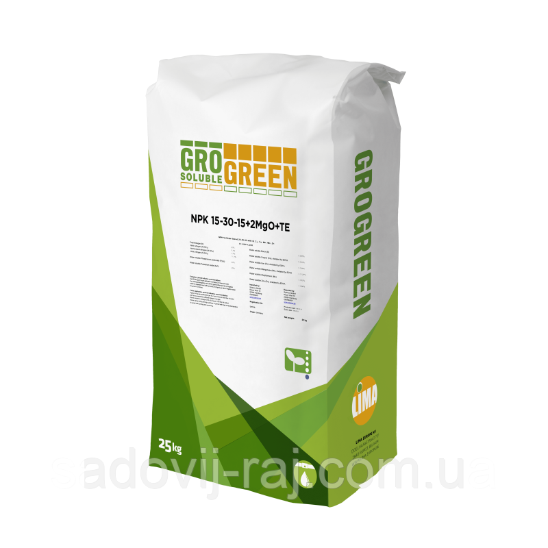 Добриво GroGreen NPK 15-30-15+2MgO+TE 25 кг Lima Бельгія