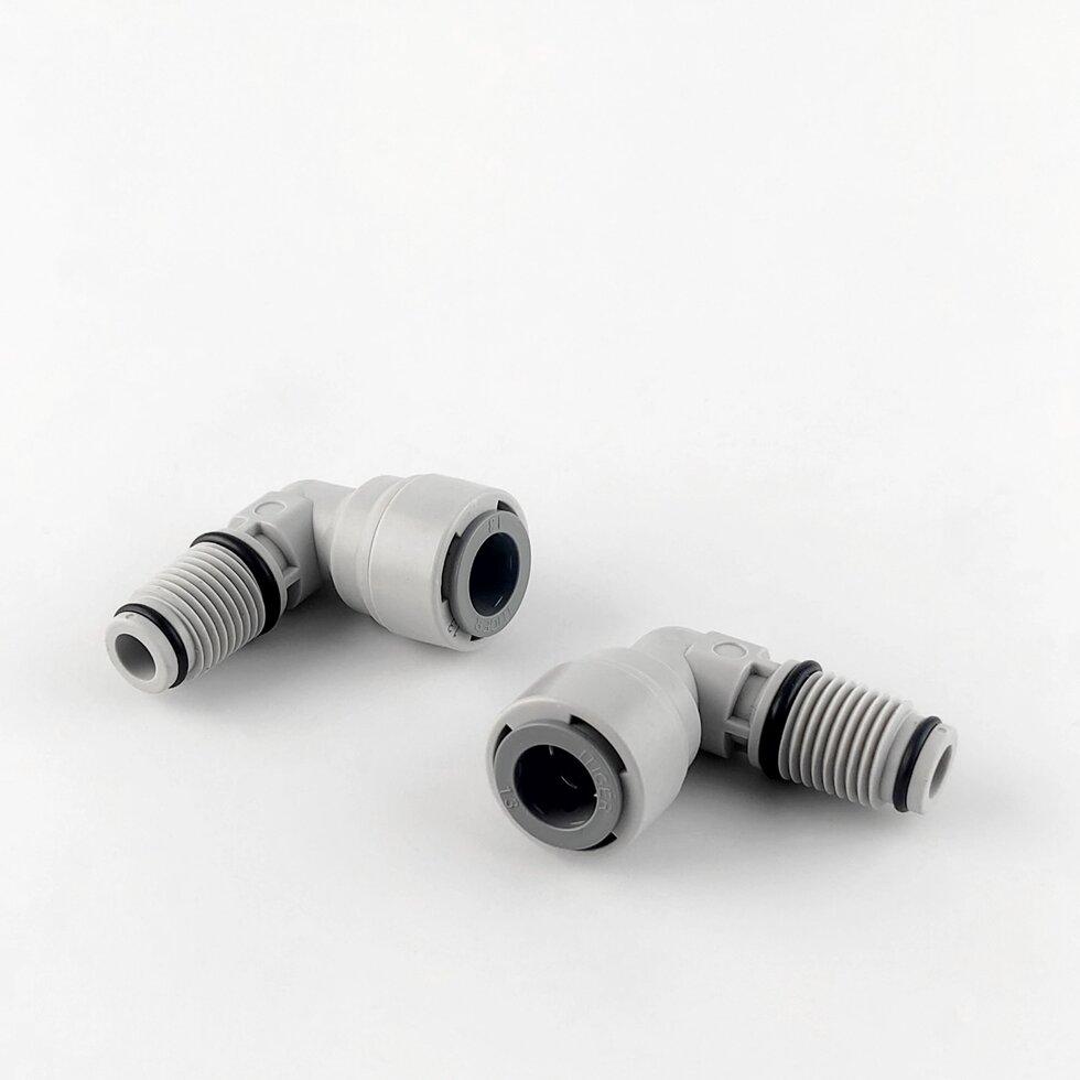 2817-Е / 6ME4-1 Фітинг кутовий (трубка 3/8 дюйма - різьба зовнішня 1/4 дюйма) с зовнішнім ущільнюючим кільцем, фото 1