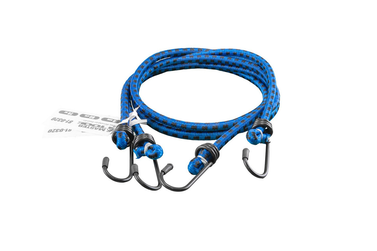 Стяжка вантажу MASTERTOOL гумова Ø 8 мм 80 см набір 2 шт 81-0320, фото 1