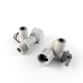 1832-B2 ZM Адаптер 1/2" + кульвий вентиль пластиковий 3/8"