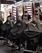 Пеньюар перукарський з вашим Логотипом 25 см, Vsetex Чорний | Накидка для клієнта, фото 2