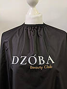 Пеньюар перукарський з вашим Логотипом 25 см, Vsetex Чорний | Накидка для клієнта, фото 9