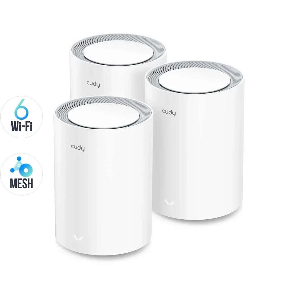 Маршрутизатор WiFi Mesh-система WiFi 6 Cudy M1800 (3-Pack) 3 штуки дводіапазонні гігабітні (73-00516), фото 1