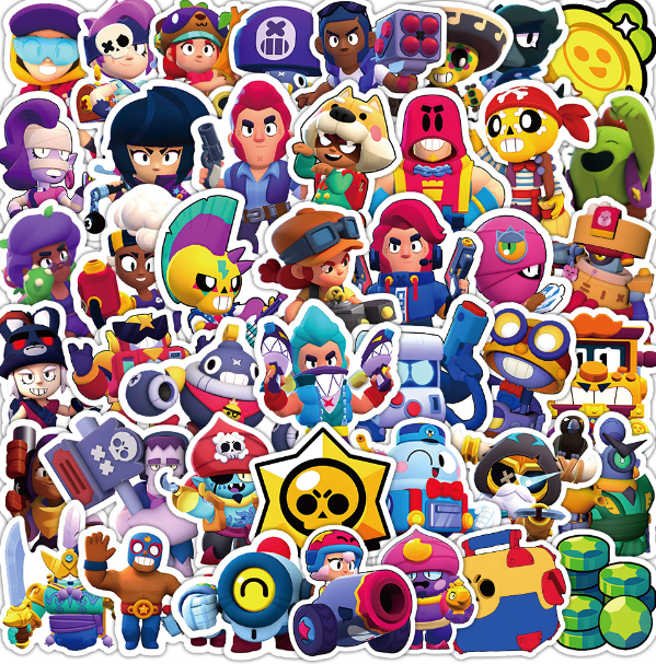 Набір наклейок стікерів на телефон стікерпак стикербук Brawl Stars Бравл Старс 50 штук