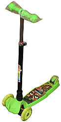 Самокат Micmax SC180310 Зелений алюм+пласт., колеса PU світло , колеса пер 120мм задн 80 мм