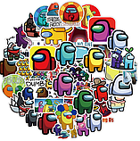 Набор наклеек стікерів Among Us Амонг Ас на телефон ноутбук стикербомбінг, фото 3