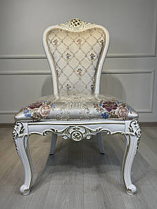 Стілець обідній білий деревʼяний класичний Кінг