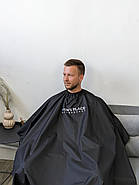 Пеньюар перукарський з вашим Логотипом 25 см, Vsetex Чорний | Накидка для клієнта, фото 7