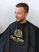 Пеньюар перукарський з вашим Логотипом 25 см, Vsetex Чорний | Накидка для клієнта, фото 8