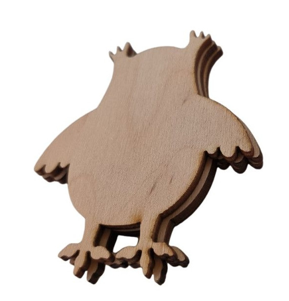 Магніт фанера "Совеня" 7,5*8,5 см. | заготівля для декору | під фарбування | для декупажу