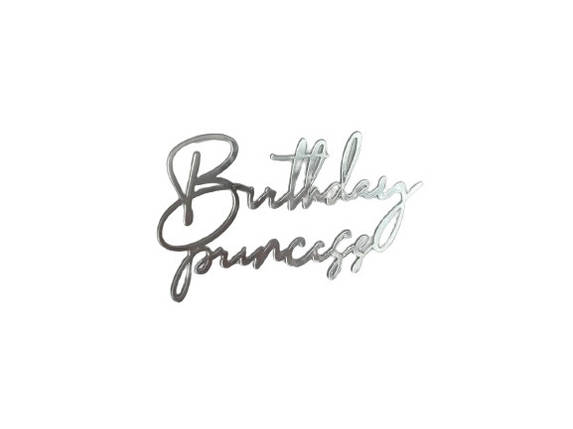 Топпер Birthday Princess срібло, фото 1