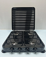 Плита газова настільна на 4 конфорки, побутова плита під балонний газ, газова плита на 4 конфорках