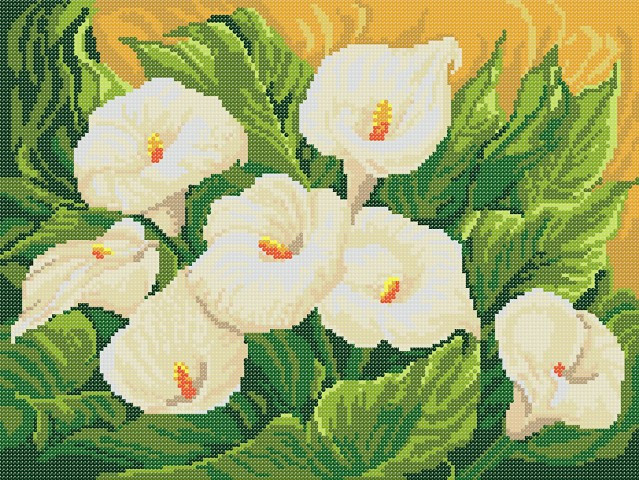 Схема вишивки бісером Жовті Кали, фото 1