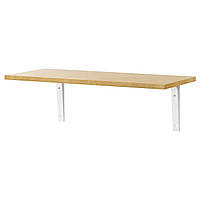 Полка IKEA EKBY LAIVA / EKBY STÖDIS 59x24 см навесная под березу белый 298.762.36