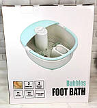 Гідромасажна ванна для ніг YC-07 з підігрівом 42 ° С та дисплеєм складана блакитна, фото 3