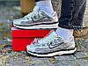 Чоловічі жіночі кросівки Nike P-6000 metallic silver Найк сріблясті молодіжні на шнурівці весна літо, фото 8