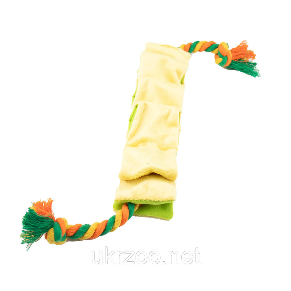 Іграшка м'яка "AGILITY"для котів, канат-шелестун,50см жовтий, фото 1