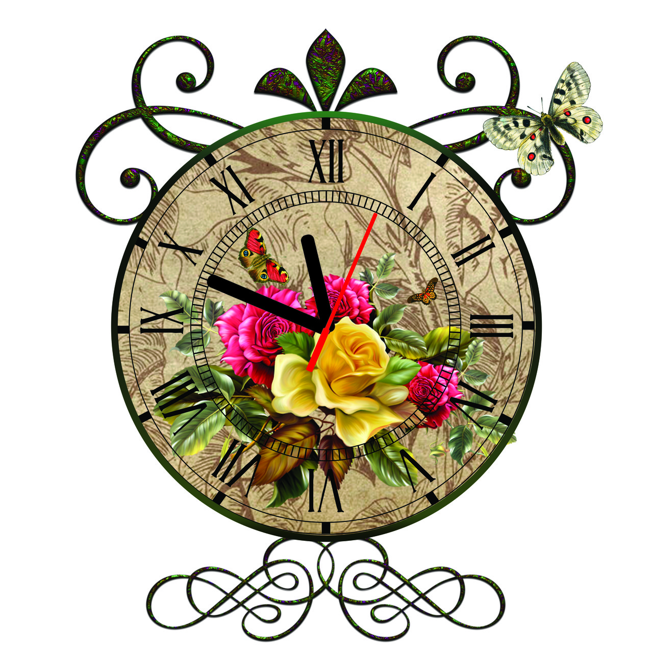 Годинник настінний Троянда Вінтаж