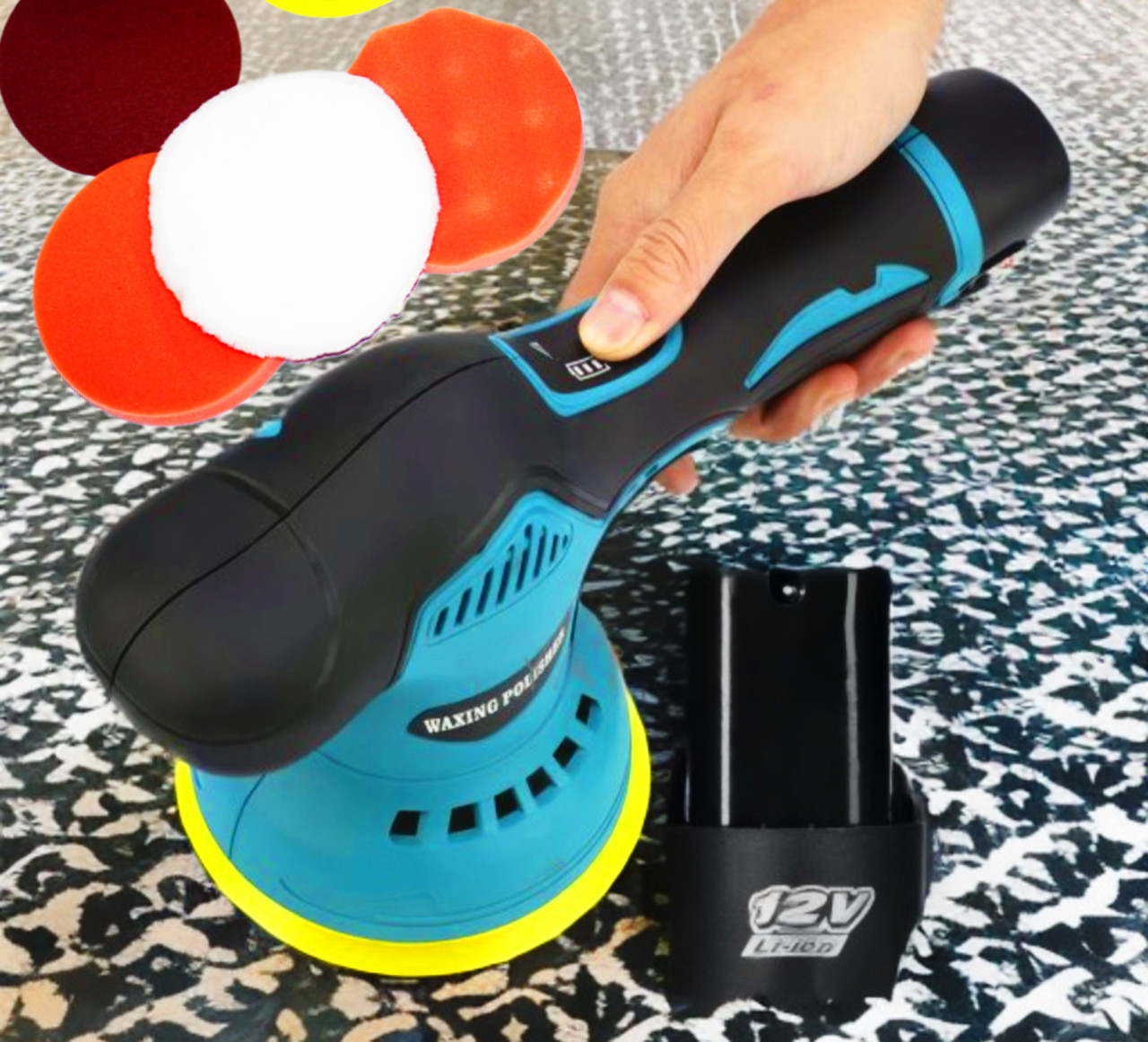 Акумуляторна полірувальна машинка Waxing Polisher YK49 полірувальна шліфувальна машина з насадками