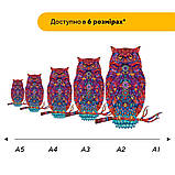 Дерев'яний пазл Сова Талісман, А5, Картонна коробка, фото 2