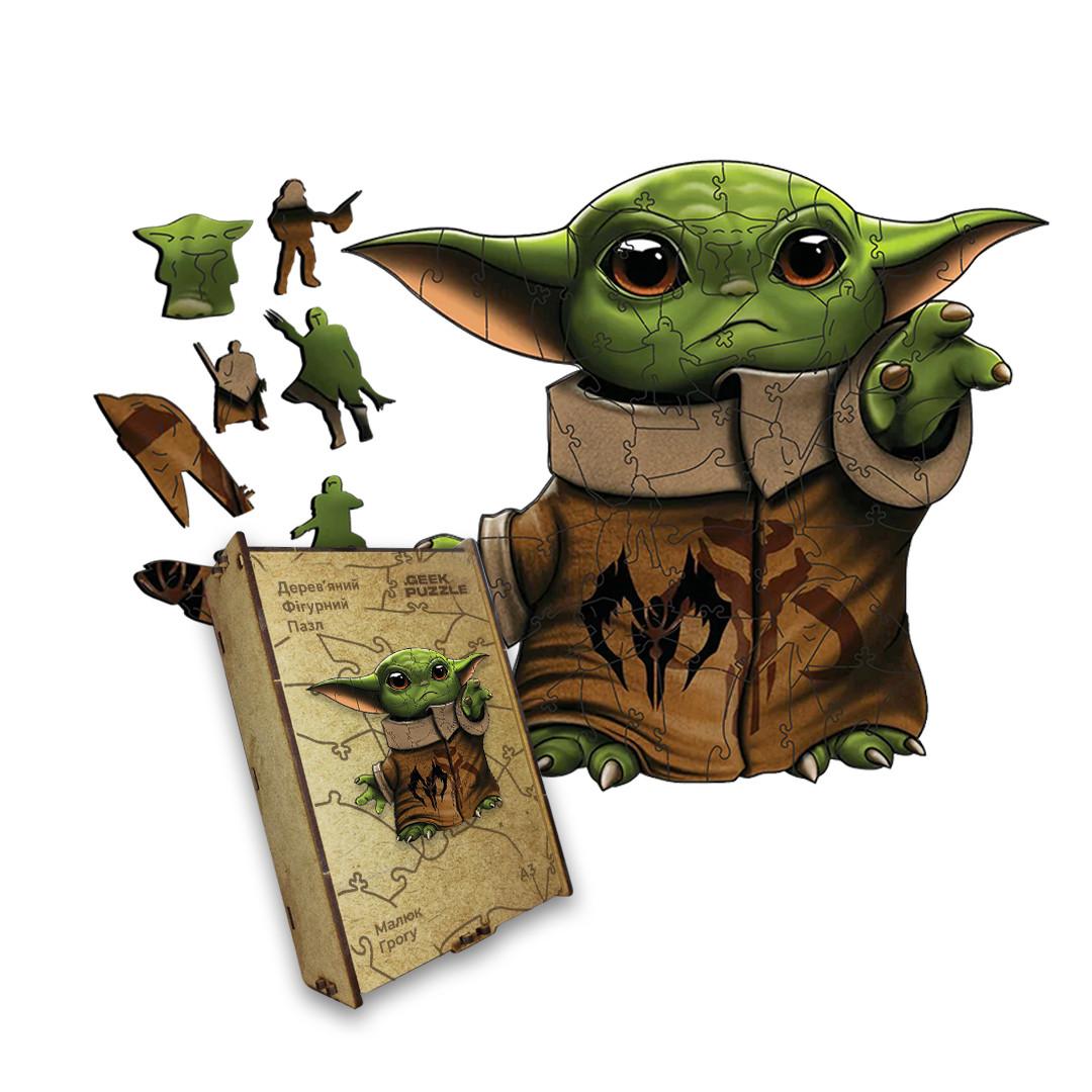 Дерев'яний пазл Малюк Грогу, А1, Картонна коробка, фото 1