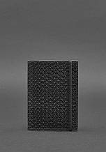 Обкладинка для паспорта з відділеннями для карт з натуральної шкіри Карбон закривається на гумку