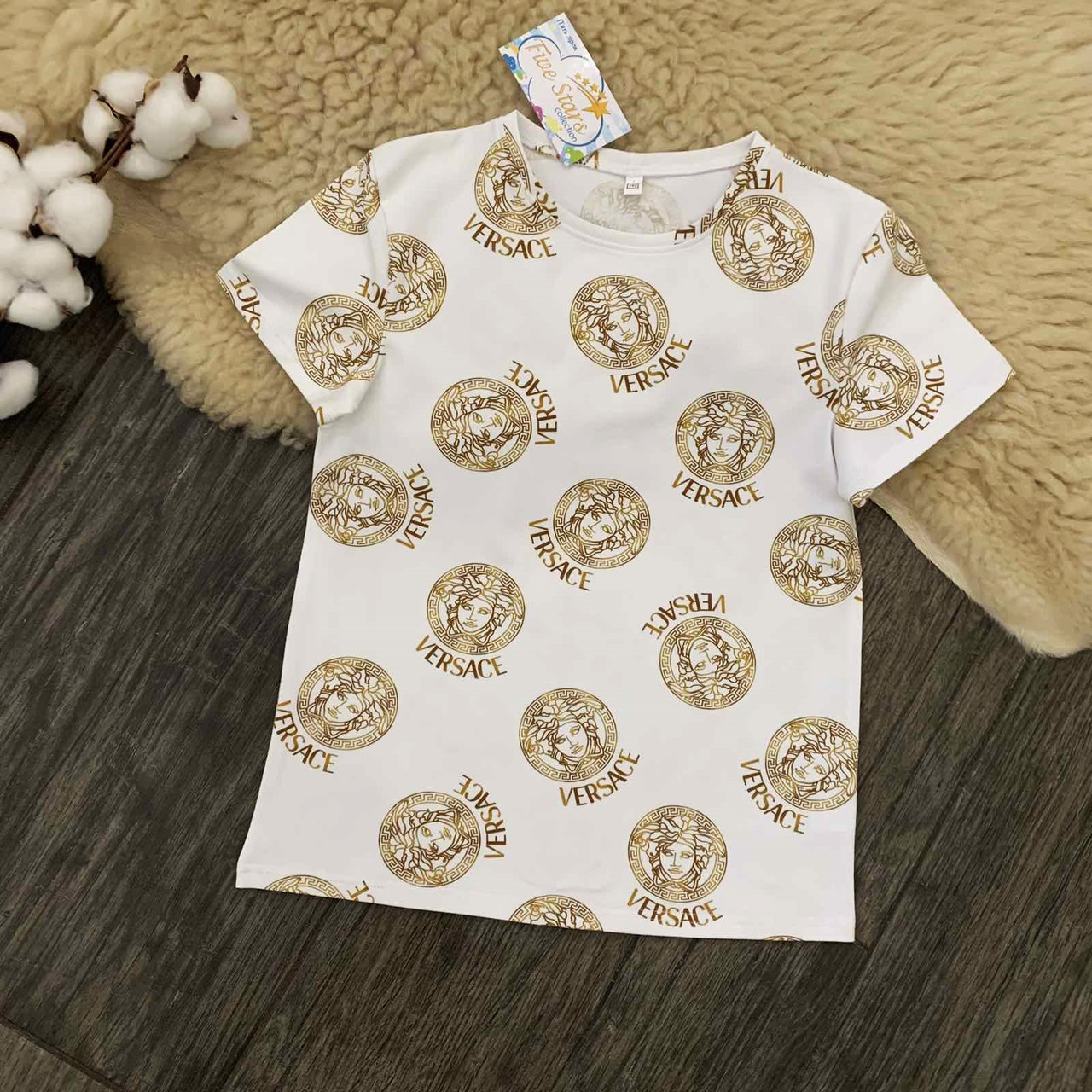 Дитяча футболка з візерунком Versace Five Stars 10838-122р