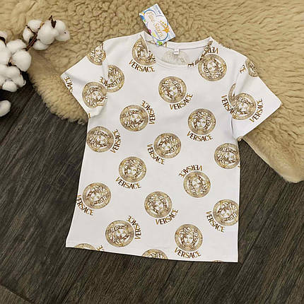 Дитяча футболка з візерунком Versace Five Stars 10838-158р, фото 1