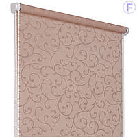 Роллеты на окна жаккард Рулонные шторы Ролета тканевая Акант 03 Светло-коричневый