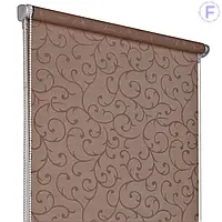 Роллеты на окна жаккард Рулонные шторы Ролета тканевая Акант 04 Коричневый