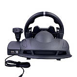 Кермо ігрове перегонове для ПК і консолей із педалями та кутом повороту 270 градусів, фото 3