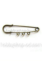Заготовка для броші на 3 вушка 6.5 см (бронза)