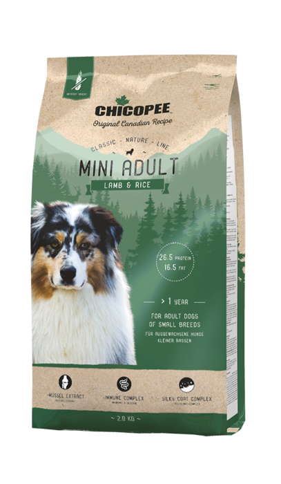 Повнораціонний сухий корм Chicopee CNL Mini Adult Lamb & Rice із м'ясом ягняти та рисом для дорослих собак маленьких порід , 15