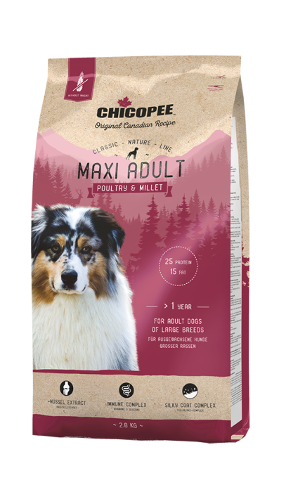 Сухий корм Chicopee CNL Maxi Adult Poultry & Millet із м'ясом птиці та просом для дорослих собак великих порід старше 1 року, 15