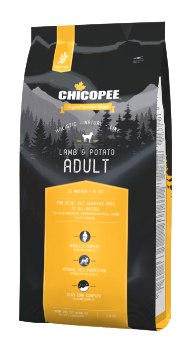 Сухий корм Chicopee HNL Adult Lamb & Potato із м’ясом ягняти та картоплею для дорослих собак з чутливим травленням, 12 кг