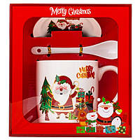 Новорічна чашка "Santa Claus"-1 з ложечкою і блюдцем, 350 мл.
