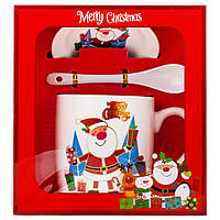 Новорічна чашка "Santa Claus" — 2 з ложечкою та блюдцем, 350 мл.