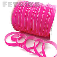 Стрічка оксамитова 1 см, рожева