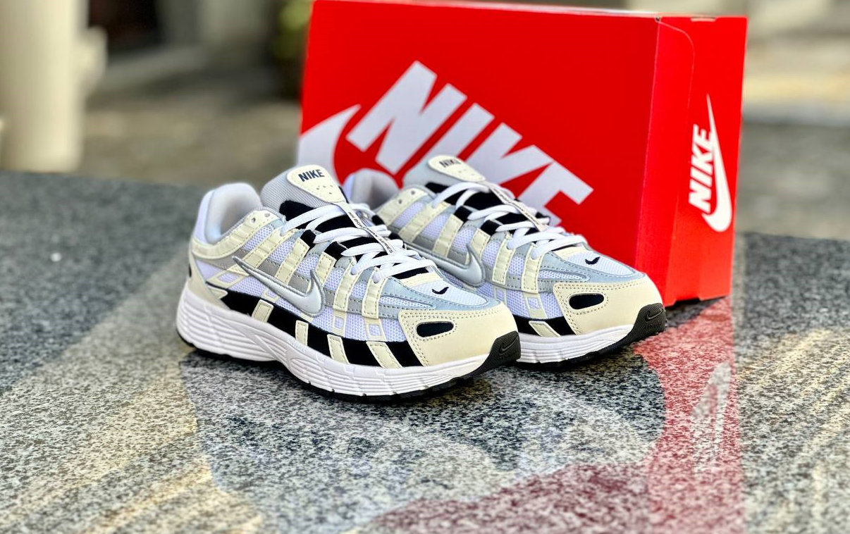 Чоловічі кросівки Nike P-6000 Beige White Sail Black Найк бежеві світлі молодіжні зручні піна В'єтнам демісезон, фото 1