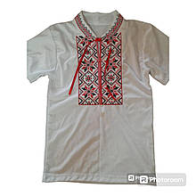 Вишиванка хлопчик біла короткий рукав р.122-134 , 92