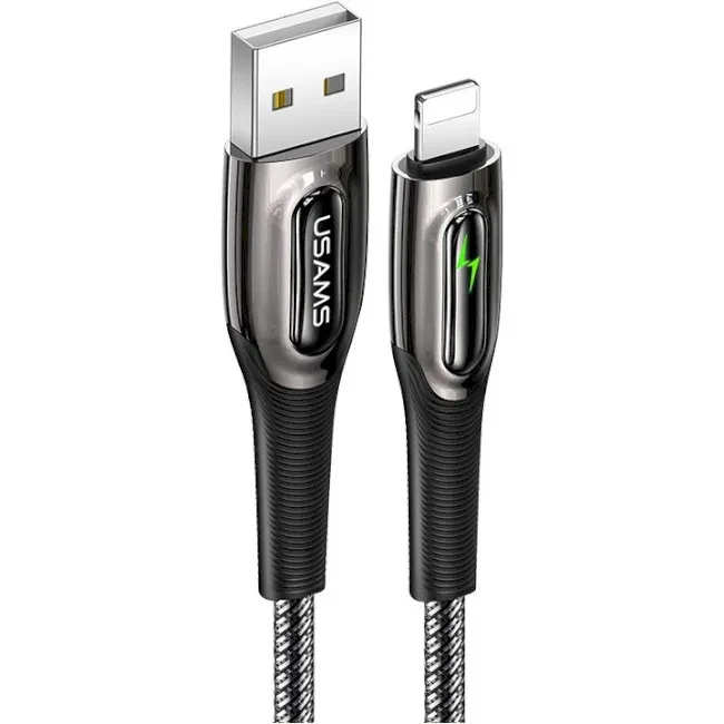 Дата-кабель USAMS US-SJ469 USB (тато) - Lightning (тато) 1.2 м Black (SJ469USB01)
