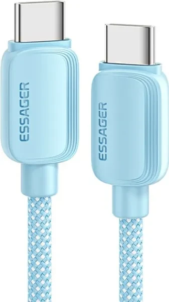 Дата-кабель Essager EXCTT1-WLA03-P Type C (тато) - Type C (тато), 2m Blue