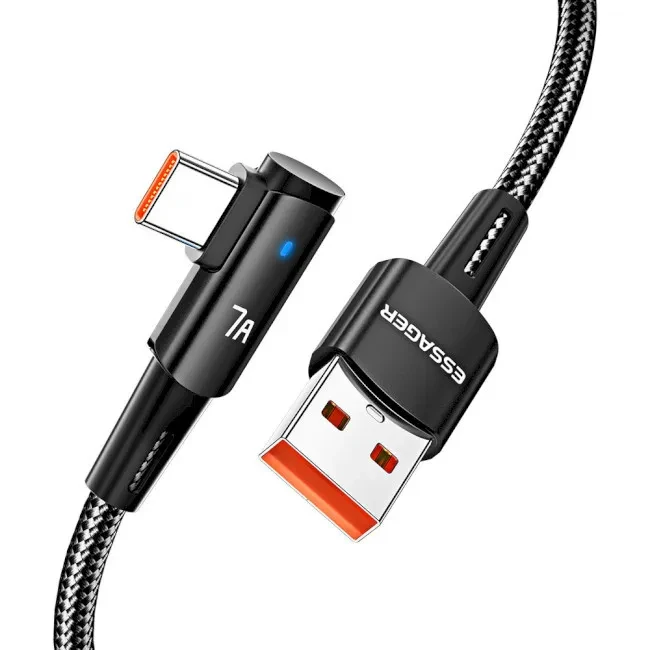 Дата-кабель Essager (EXCWT7A-CGC01-P) USB-A (тато) - Type C (тато) 3м Black