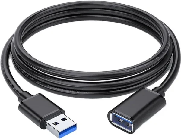 Дата-кабель Essager EXCAM-YTA01 Type-A (тато) - Type-A (мама), 1.5m Black